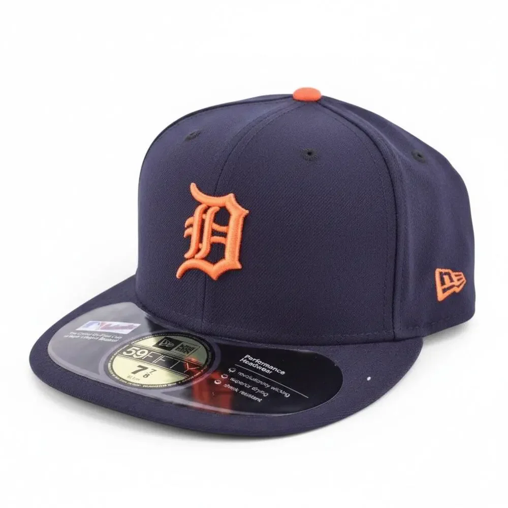 New Era Detroit Tigers Navy Fitted Cap, Size 7 7/8